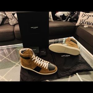 Saint Laurent Paris Suede High Tops